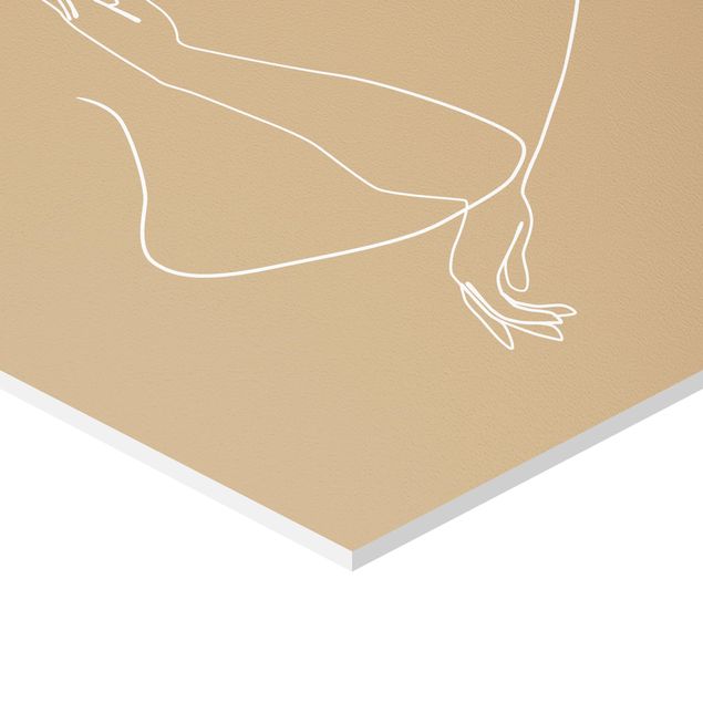 Quadri stampe Line Art - Mani femminili Beige