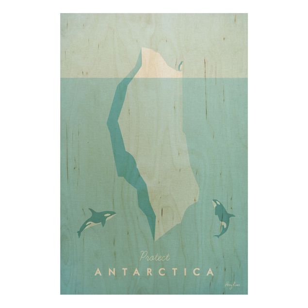 Quadri in legno con paesaggio Poster di viaggio - Antartide