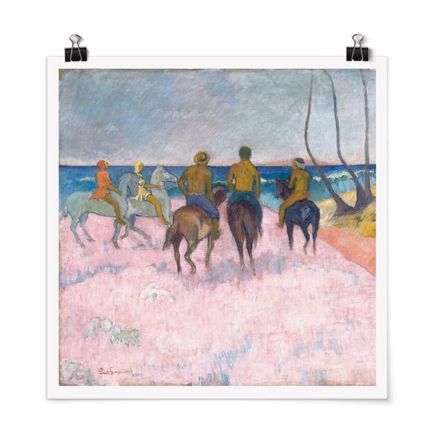 Quadri Impressionismo Paul Gauguin - Cavalieri sulla spiaggia