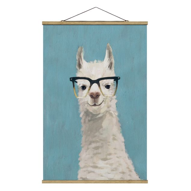 Quadri blu Lama con occhiali IV