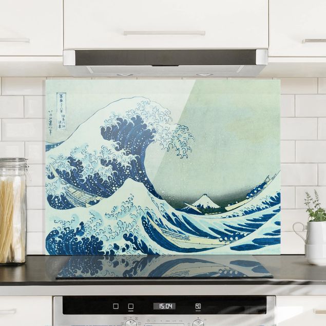 Paraschizzi con spiaggia Katsushika Hokusai - La grande onda di Kanagawa