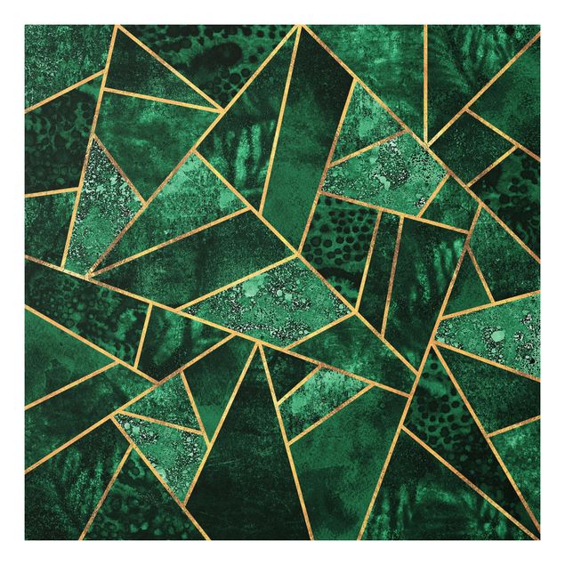 Quadro moderno Smeraldo scuro con oro