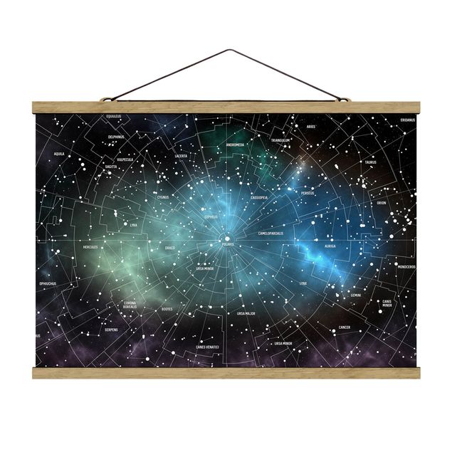 Stampe Mappa delle costellazioni stellari Nebulosa galattica
