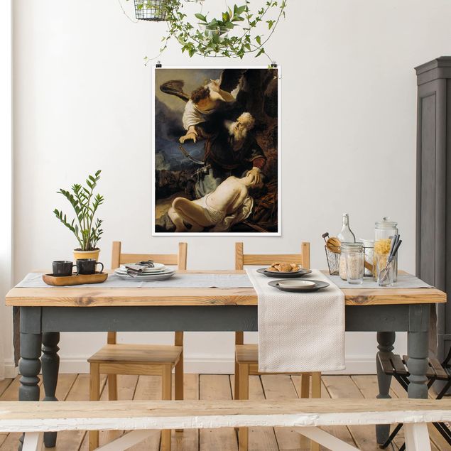Stile artistico Rembrandt van Rijn - L'angelo impedisce il sacrificio di Isacco