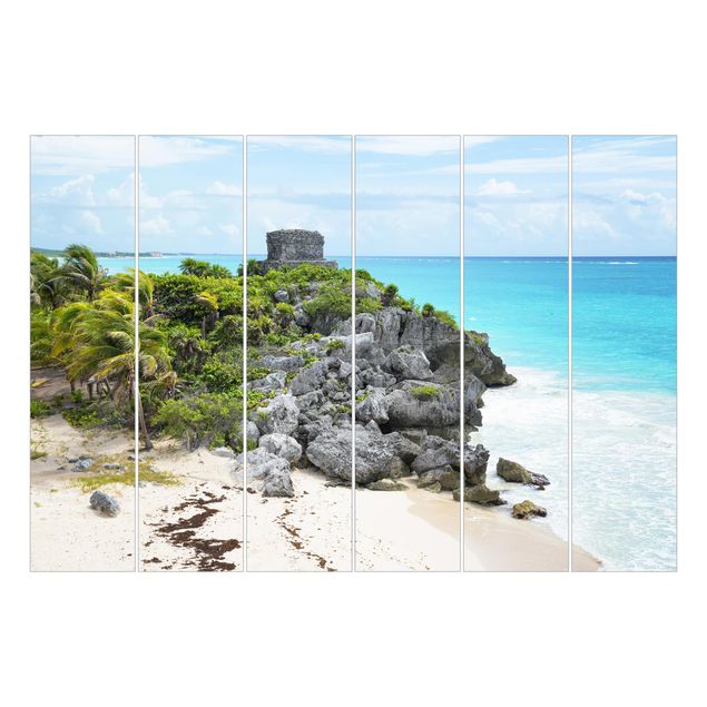 Tende a pannello scorrevoli con paesaggio Costa caraibica, rovine di Tulum