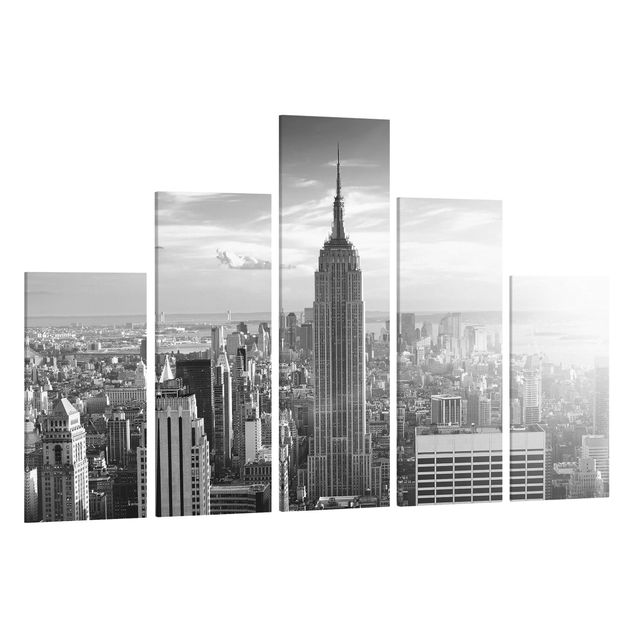 Stampa su tela 5 parti - Manhattan skyline