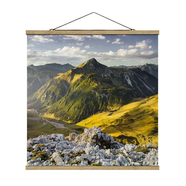 Quadri natura Montagne e valle delle Alpi di Lechtal in Tirolo