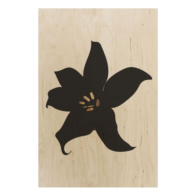 Quadri Kubistika Mondo vegetale grafico - Orchidea nera e oro