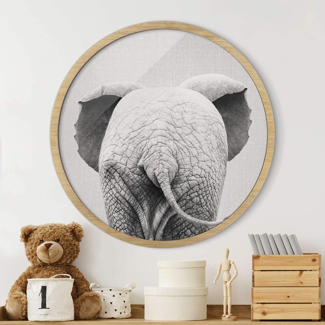 Decorazioni cameretta Elefantino da dietro bianco e nero