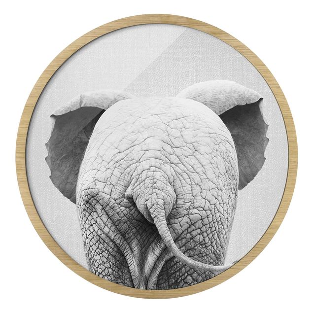 Quadri moderni   Elefantino da dietro bianco e nero