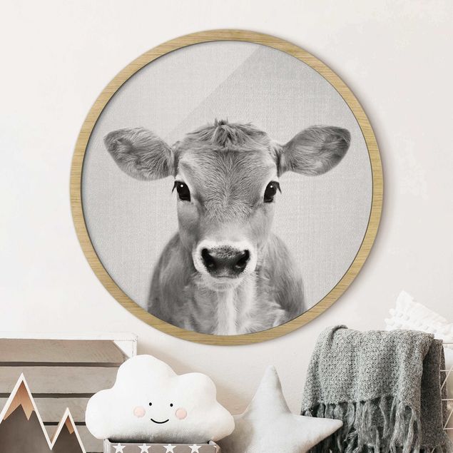 Decorazioni camera neonato Piccola mucca Kira Bianco e Nero