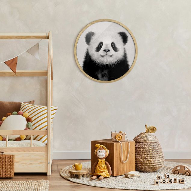 Quadri con cornice con animali Cucciolo di Panda Prian Bianco e Nero