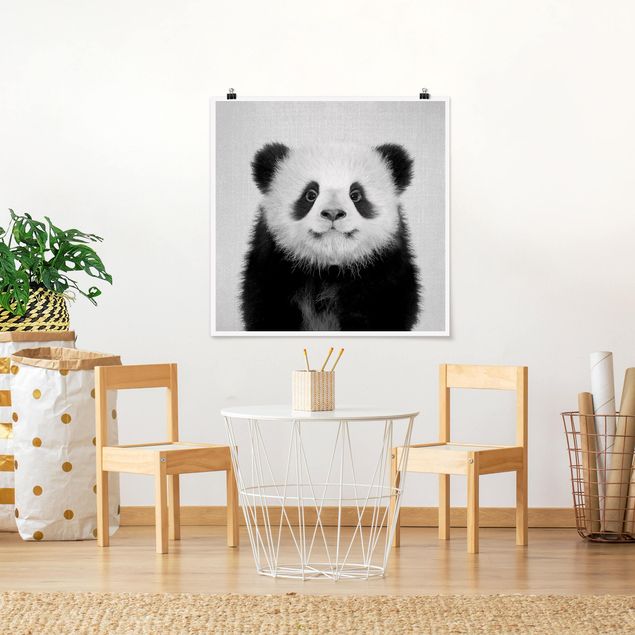 Quadro moderno Cucciolo di Panda Prian Bianco e Nero