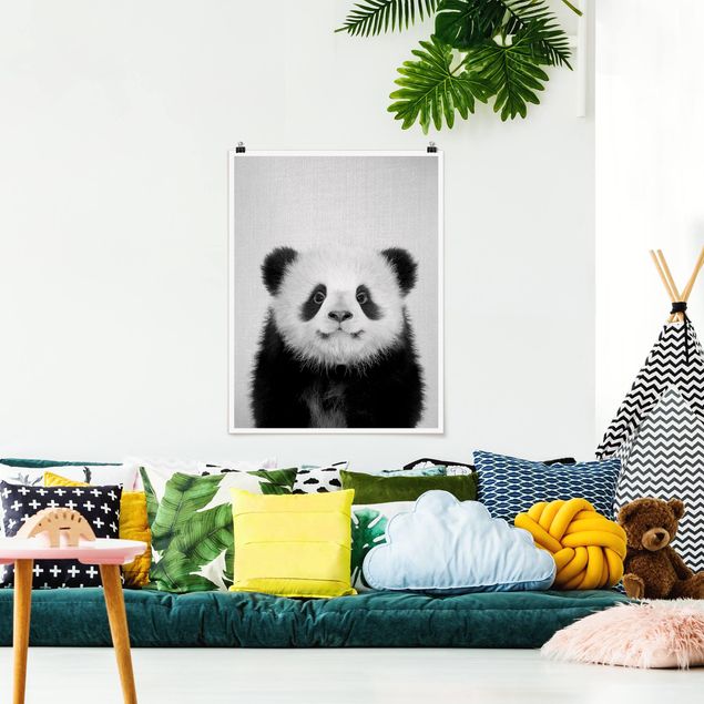 Quadro moderno Cucciolo di Panda Prian Bianco e Nero