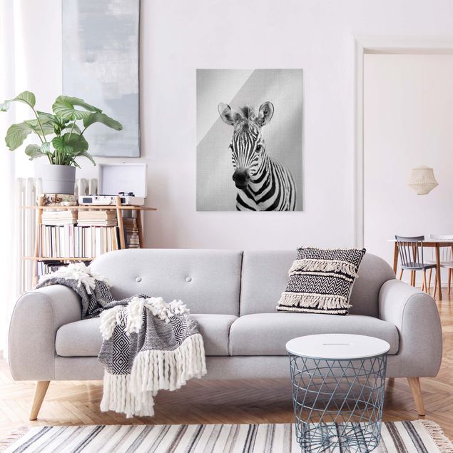 Quadro moderno Cucciolo di Zebra Zoey Bianco e Nero