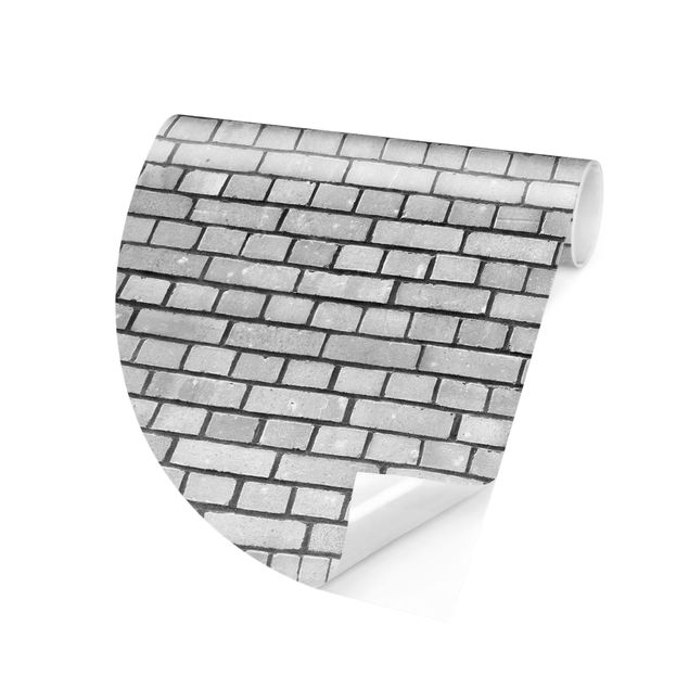 Carta da parati effetto pietra Muro di mattoni bianco