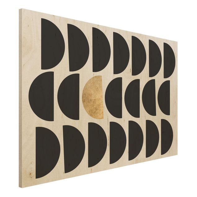 Quadri in legno con disegni Semicerchio geometrico II