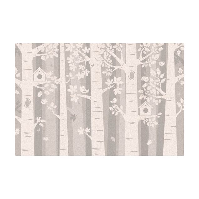 Tappetino di sughero - Alberi nella foresta in grigio - Formato orizzontale 3:2
