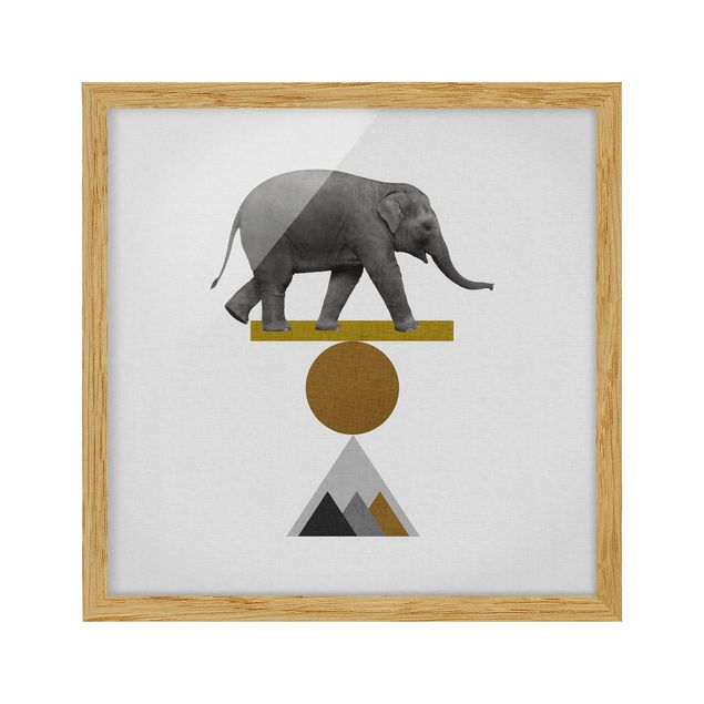 Quadri grigi Arte dell'equilibrio - Elefante