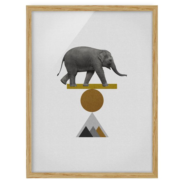 Quadri grigi Arte dell'equilibrio - Elefante