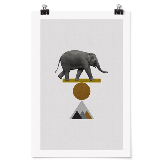 Poster dipinti famosi Arte dell'equilibrio - Elefante