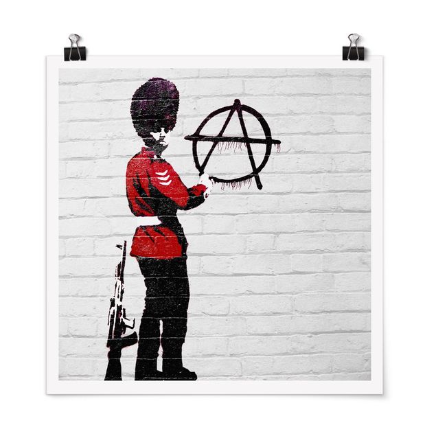 Poster in bianco e nero Anarchist Soldier - Brandalised ft. Graffiti by Banksy