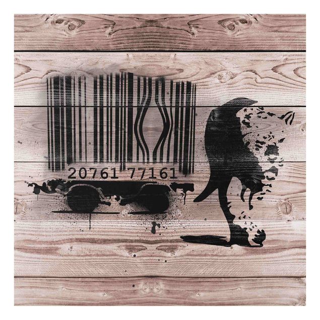 Glas Magnetboard Barcode Leopard - Brandalised ft. Graffiti by Banksy