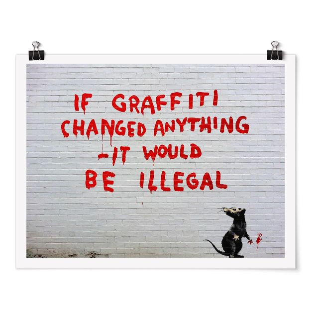 Poster bianco nero If Graffiti Changed Anything - Brandalised ft. Graffiti by Banksy