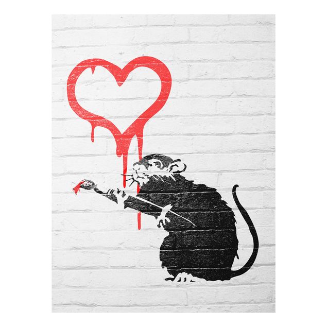 Glas Magnetboard Love Rat - Brandalised ft. Graffiti by Banksy