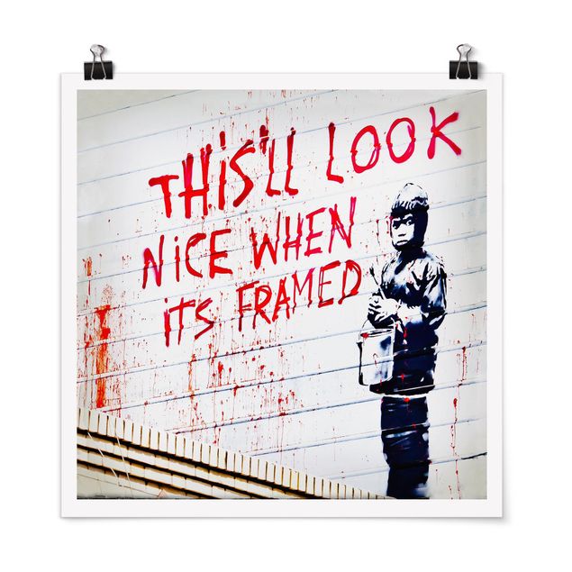 Poster bianco nero Nice When Its Framed - Brandalised ft. Graffiti by Banksy