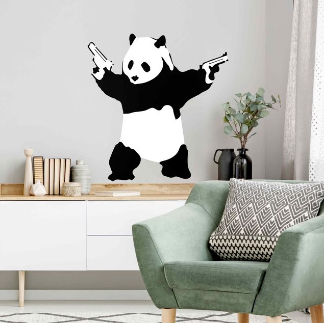Adesivo murale - Panda con pistole - Brandalised ft. Graffiti by Banksy