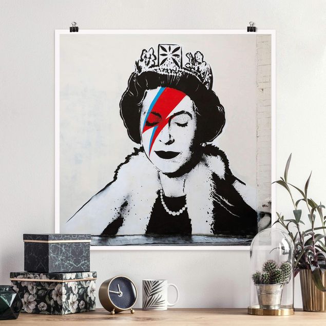 Quadro moderno Queen Lizzie Stardust - Brandalised ft. Graffiti by Banksy