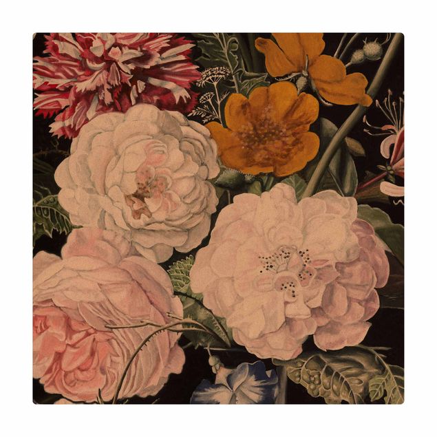 Tappetino di sughero - Bouquet barocco - Quadrato 1:1