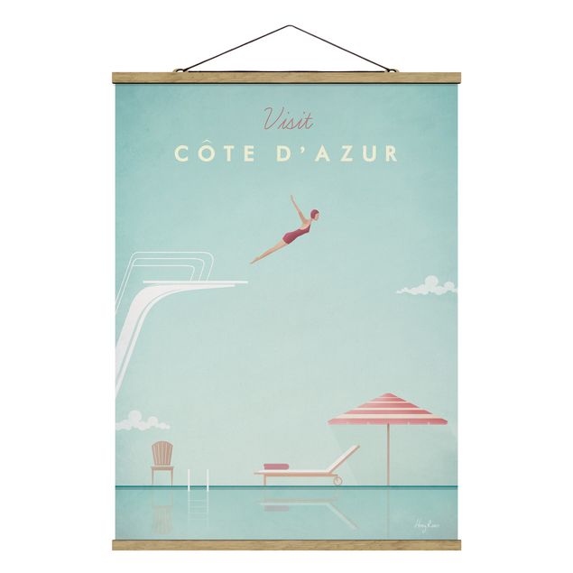 Quadro vintage Poster di viaggio - Costa Azzurra