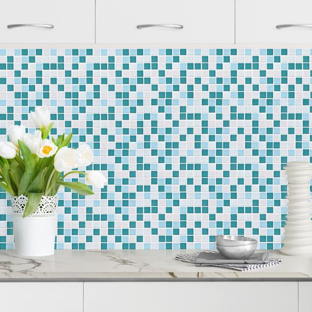 Rivestimenti per cucina effetto piastrelle Piastrelle mosaico blu turchese