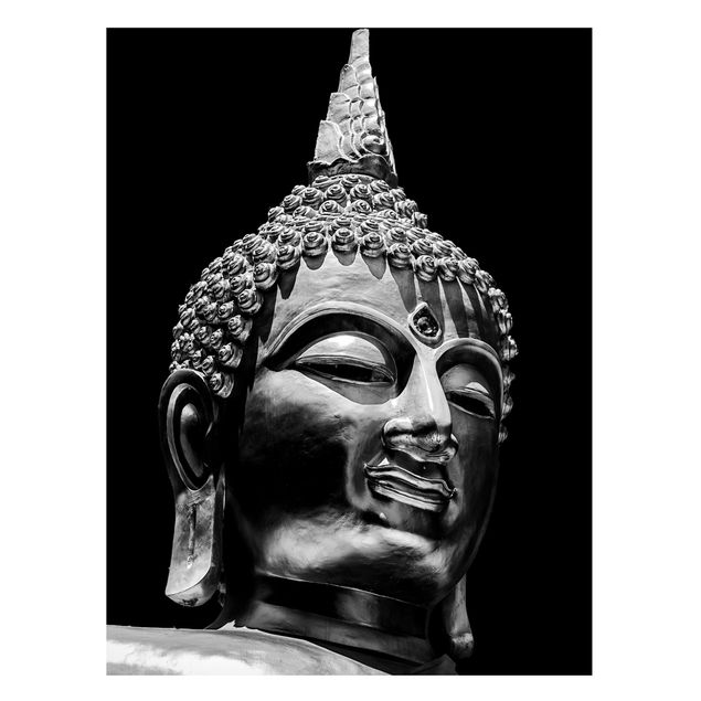 Quadri in bianco e nero Volto di statua di Buddha