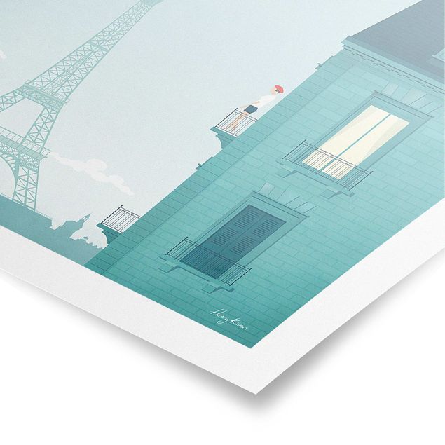Quadro blu Poster di viaggio - Parigi