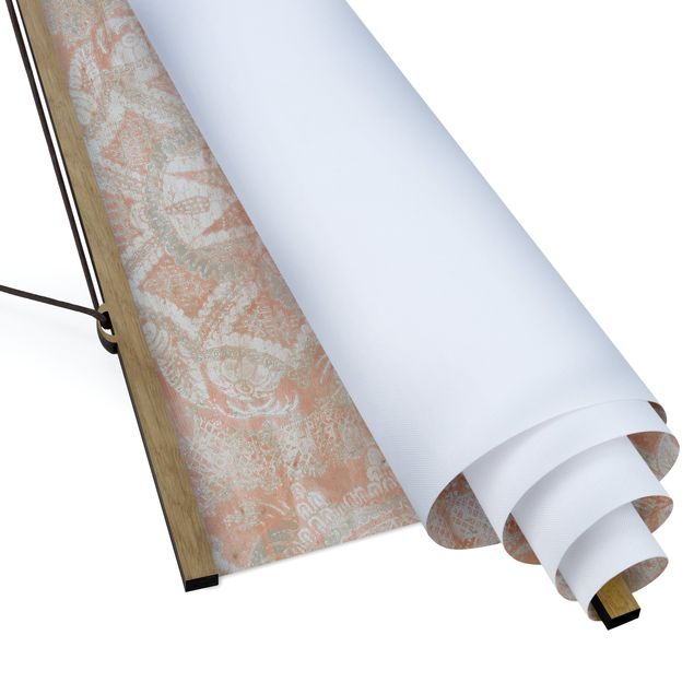 Quadro su tessuto con stecche per poster - Ornamento I Tissue - Quadrato 1:1