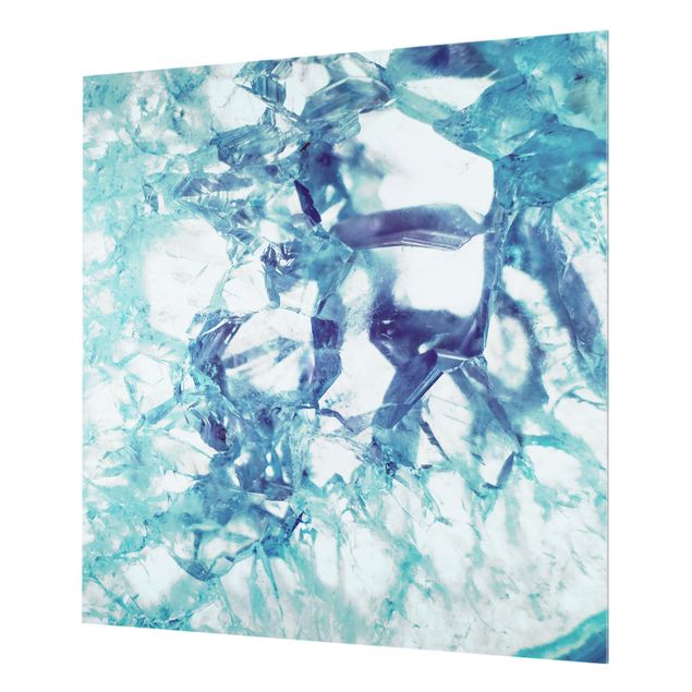 Paraschizzi in vetro - Cristallo blu - Quadrato 1:1