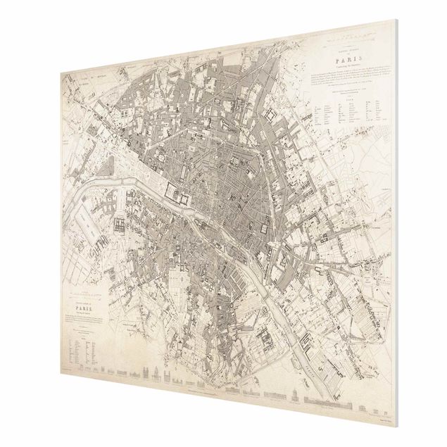 Quadro mappamondo Mappa vintage Parigi