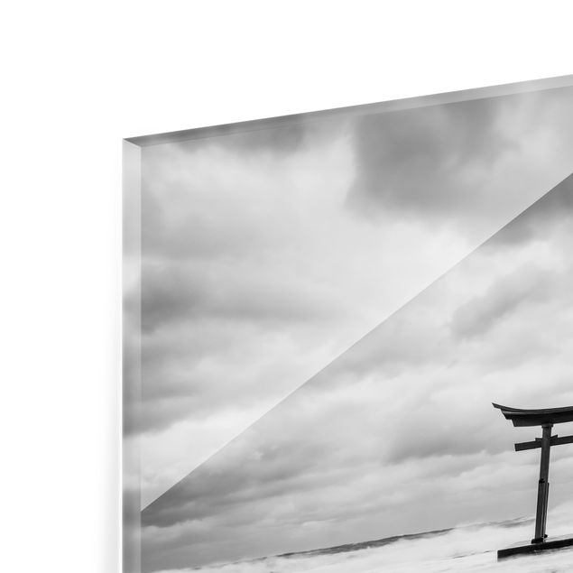 Paraschizzi in vetro - Torii giapponese nel mare - Quadrato 1:1