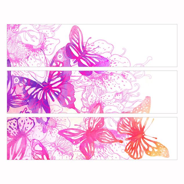 Carta adesiva per mobili IKEA - Malm Cassettiera 3xCassetti - Butterfly Dream