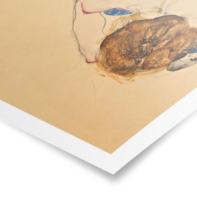 Riproduzioni quadri Egon Schiele - Atto flesso in avanti