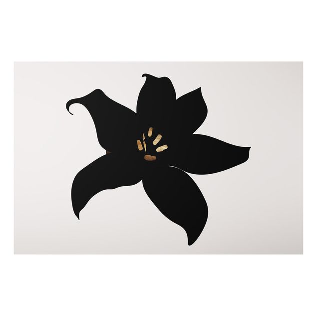 Quadri con orchidee Mondo vegetale grafico - Orchidea nera e oro