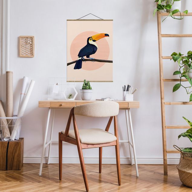 Riproduzioni quadri famosi Illustrazione - Uccello Tucano Pittura Pastello