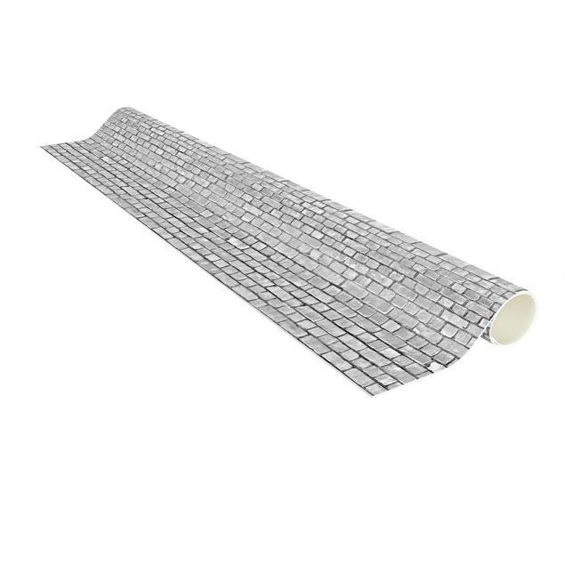 tappeto moderno Carta da parati effetto mattoni e piastrelle in bianco e nero