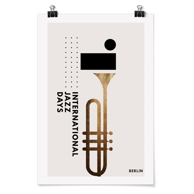Poster in bianco e nero Giornate del jazz a Berlino