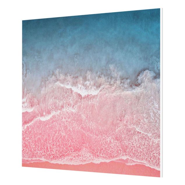 Paraschizzi in vetro - Oceano in rosa - Quadrato 1:1
