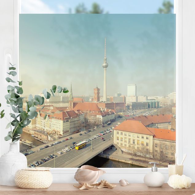 Adesivi per finestre con architettura e skylines Berlino al mattino