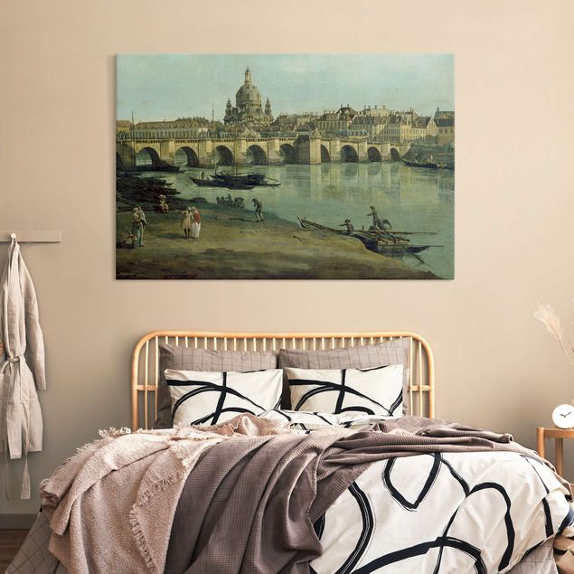 Quadro post impressionista Bernardo Bellotto - Vista di Dresda dalla riva destra dell'Elba